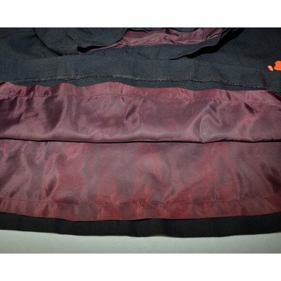 Vintage Unique Fall Handmade Ladies M Black Floral Crewel Embroidered Midi Skirt - Picture 8 of 10